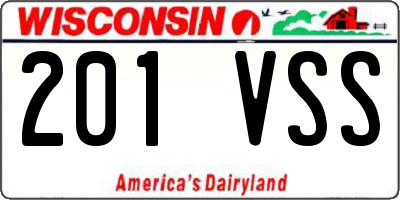 WI license plate 201VSS