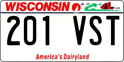 WI license plate 201VST