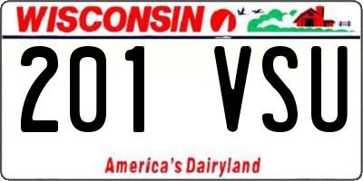 WI license plate 201VSU