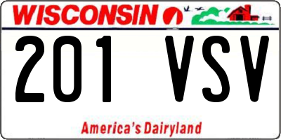WI license plate 201VSV