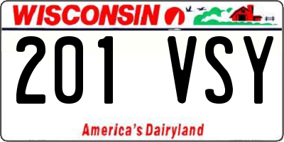 WI license plate 201VSY