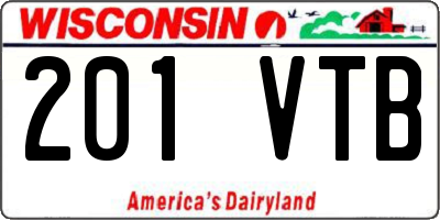 WI license plate 201VTB