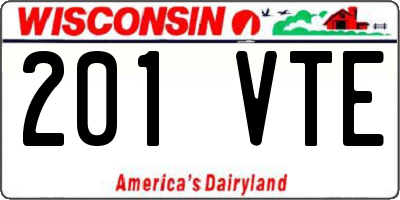 WI license plate 201VTE