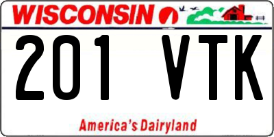 WI license plate 201VTK