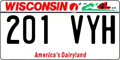WI license plate 201VYH