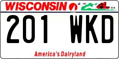 WI license plate 201WKD