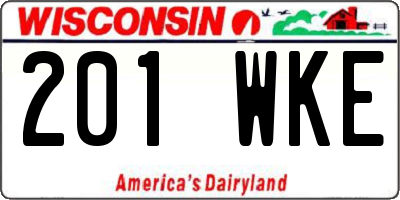 WI license plate 201WKE