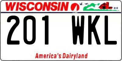 WI license plate 201WKL