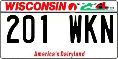 WI license plate 201WKN
