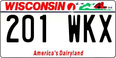 WI license plate 201WKX