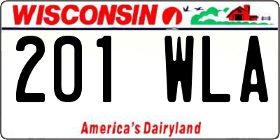 WI license plate 201WLA