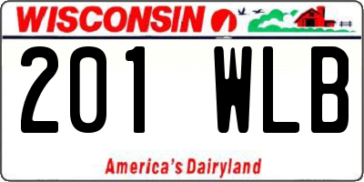 WI license plate 201WLB