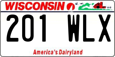 WI license plate 201WLX