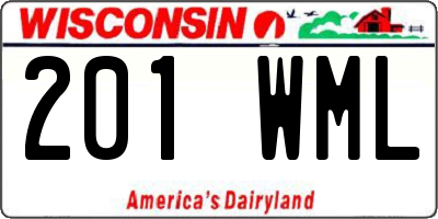 WI license plate 201WML
