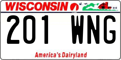 WI license plate 201WNG