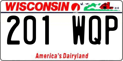 WI license plate 201WQP