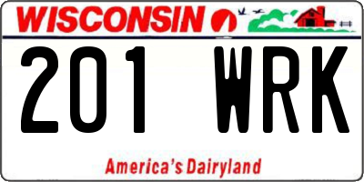 WI license plate 201WRK