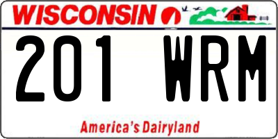 WI license plate 201WRM