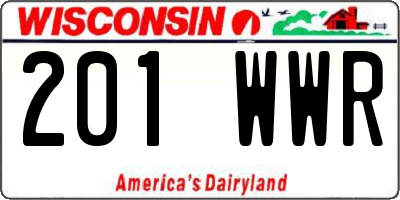 WI license plate 201WWR