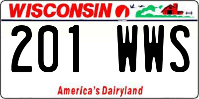WI license plate 201WWS