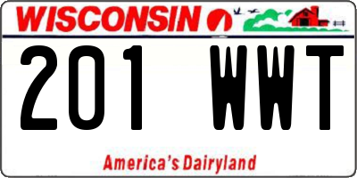 WI license plate 201WWT