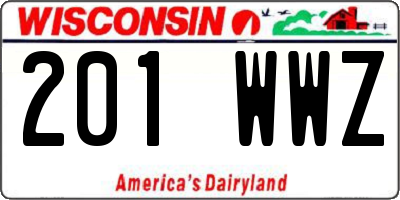 WI license plate 201WWZ