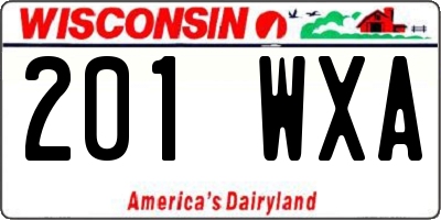 WI license plate 201WXA