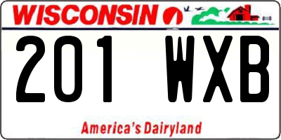WI license plate 201WXB