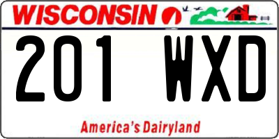 WI license plate 201WXD