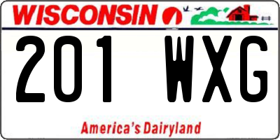 WI license plate 201WXG
