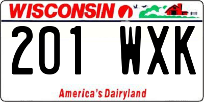 WI license plate 201WXK