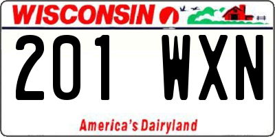 WI license plate 201WXN