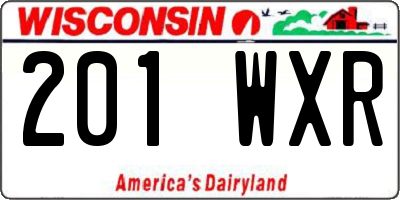 WI license plate 201WXR