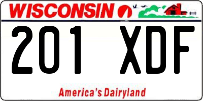 WI license plate 201XDF