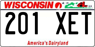 WI license plate 201XET