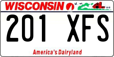 WI license plate 201XFS