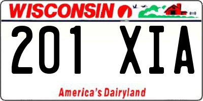 WI license plate 201XIA