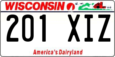 WI license plate 201XIZ