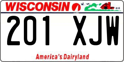 WI license plate 201XJW