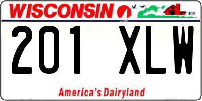 WI license plate 201XLW
