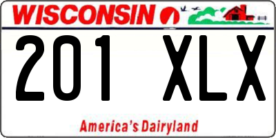 WI license plate 201XLX