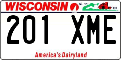 WI license plate 201XME