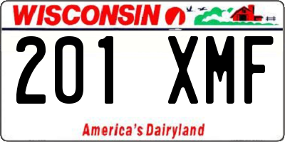WI license plate 201XMF