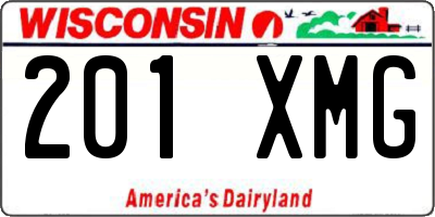 WI license plate 201XMG