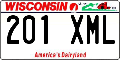 WI license plate 201XML