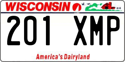 WI license plate 201XMP
