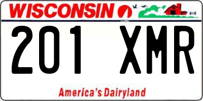 WI license plate 201XMR