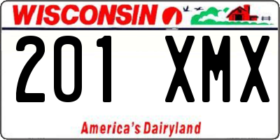 WI license plate 201XMX