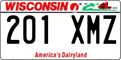WI license plate 201XMZ