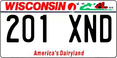 WI license plate 201XND